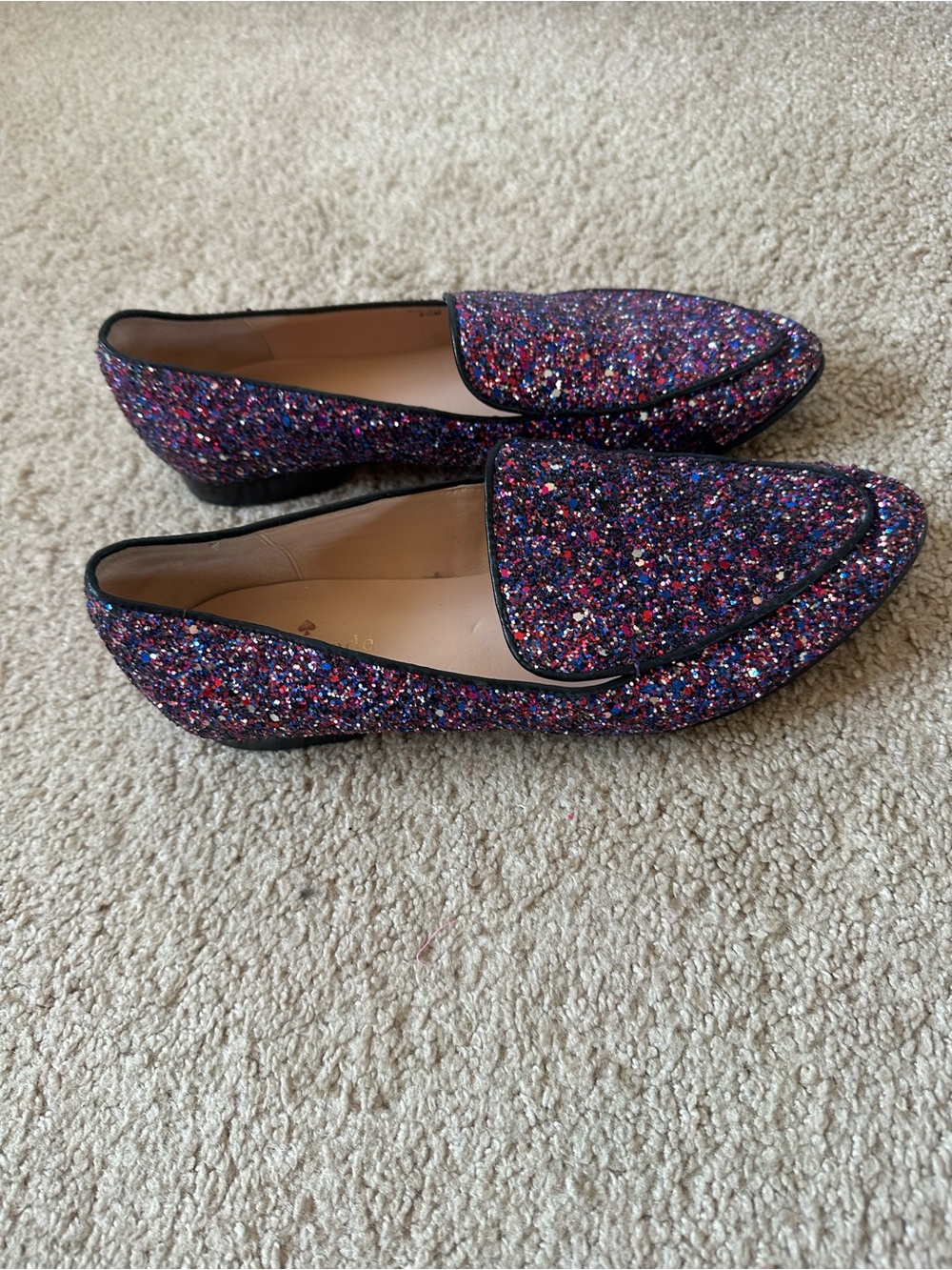 kate spade Multicolor Glitter Pointed Loafers